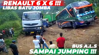 TAK MASALAH JALAN HANCUR  Truk Eropa RENAULT 6x6 Libas Batu Jomba Bukan Sitinjau Lauik [upl. by Hsac]