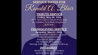 Funeral Service for Bishop Dr Ronald Blair  Saturday May 11 2024 [upl. by Jorgensen72]