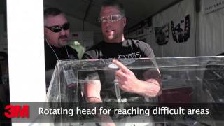 Rich Evans Demonstrates The 3M™ File Belt Sander at SEMA 2013 [upl. by Aihsile207]