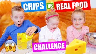 CHIPS vs REAL FOOD CHALLENGE ♥DeZoeteZusjes♥ [upl. by Merl]