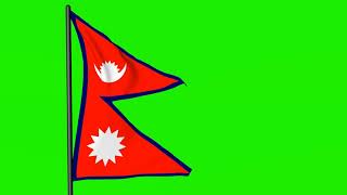 Moving Nepal Flag Full HD Green Screen  Copyright Free [upl. by Ecinaj]