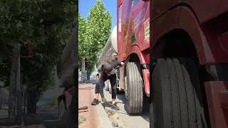 Truck Puncture Tire Replacement Outdoor Rescue [upl. by Dewie]