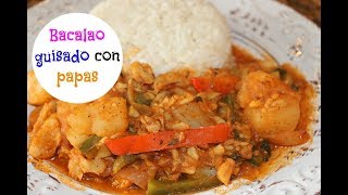 Bacalao guisado con papas  estilo Dominicano Ros Emely [upl. by Geneva478]