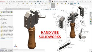 Hand Vise Parts and Assembly in SolidWorks [upl. by Knick]