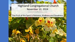 Highland Congregational Church 111024 Worship Service [upl. by Karlow]