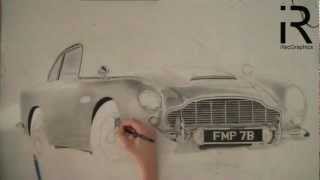 drawing James Bonds Aston Martin DB5 [upl. by Barcroft]