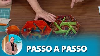 Aprenda a fazer uma petisqueira de cartonagem “papelão e tecidoquot [upl. by Peednus]