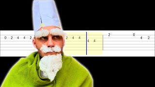 Crawley Green Gnome Meme Easy SLOW Guitar Tabs Tutorial [upl. by Hinda636]