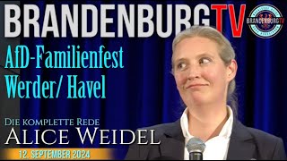 20240912 Alice Weidel  WahlkampfRede in Werder für Marlon Deter [upl. by Draneb]