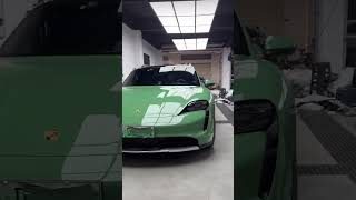 CAXVINYL Factory Direct PET Liner Porsche Auratium Green Car Wrap Install Case [upl. by Romney]