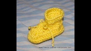 How to crochet a traditional baby bootie [upl. by Denney]