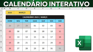 Calendário Dinâmico no Excel  Como Fazer Calendário Automático e Interativo  Baixar Grátis [upl. by Shlomo]