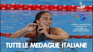 Mondiali Nuoto 2024 Tutte le medaglie vinte dallItalia a Doha [upl. by Ihcur]