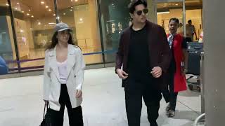 Siddharth Malhotra with Kiara Advani giving us Siddharth Kiara airport look  airport look [upl. by Alfeus]