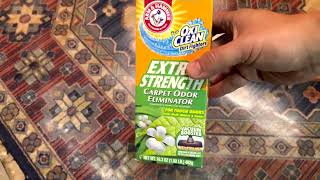 How to Clean your Carpet with Arm and Hammer Oxi Clean Extra Strength 100 Works😱 [upl. by Bainter]