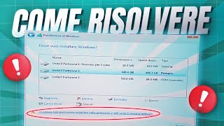 Risolvere IMPOSSIBILE INSTALLARE WINDOWS su questa PARTIZIONE [upl. by Natasha]