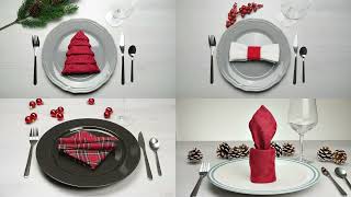 4 Napkin folding ideas for Christmas that will AMAZE your guests [upl. by Follmer]