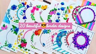 20 BEAUTIFUL BORDER DESIGNSPROJECT WORK DESIGNSA4 SHEETFILEFRONT PAGE DESIGN FOR SCHOOL PROJECTS [upl. by Jock962]