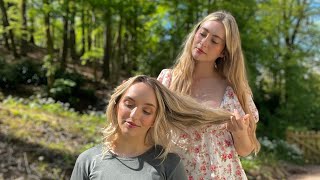 Real Person ASMR in the English Countryside  Hair Play Humming Massage Tickle Games [upl. by Naomi]