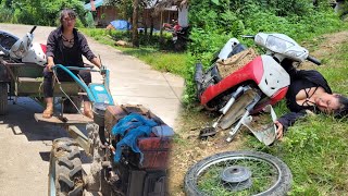 Repairing a motorbike with a broken neck due to a fall  Motorcycle restoration repair girl  trang [upl. by Forlini]