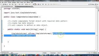 How to compare two dates by using compareto method in java [upl. by Sibel598]