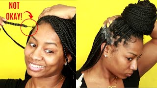 1Month Box Braid Maintenance  How To Wash Box Braids  Edge RedoTouchUp  Ro Edition [upl. by Llirpa507]