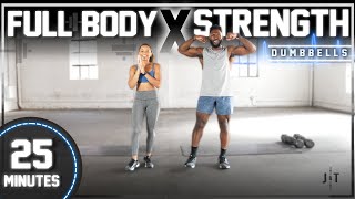 25 Minute Full body Dumbbell Strength Workout With Modifications  Iso Holds [upl. by Chariot]