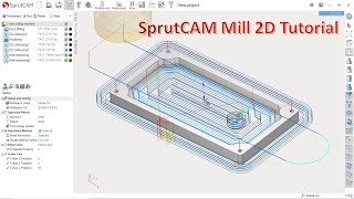 SprutCAM Tutorial 1  SprutCAM Mill 2D Toolpath Basic Beginners [upl. by Anh]