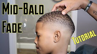 Barber Tutorial How To Do A Mid Bald Fade [upl. by Annenn]