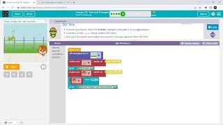 L235 Codeorg  Express2021  Lesson 23 Texts and Prompts  level 5 [upl. by Gottlieb]