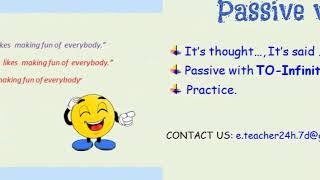 Passive Voice 2  Its thought its said Passive with TOINFINITIVE With mind map [upl. by Enileuqcaj]