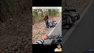 Cute girl with crazy riders at jungle me mangal helpedacutegirlonhighway motovlog bikeridergirl ￼ [upl. by Ymassej]