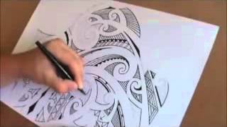 How to draw a Maori shoulder sleeve tattoo [upl. by Bowe475]