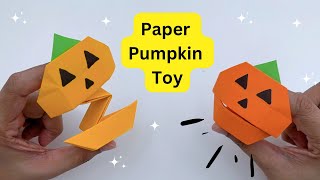 How To Make Paper Halloween PUMPKIN Toy For Kids  Halloween Craft Ideas  Paper Craft  KIDS crafts [upl. by Camellia]