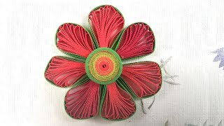 Paper Quilling Flower  How To Make Looped Quilling Flowers [upl. by Nannarb]