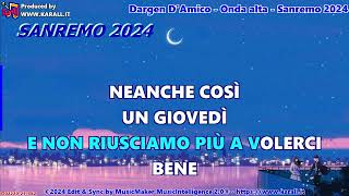 Dargen DAmico  Onda alta  Sanremo 2024 Karaoke [upl. by Herrod]