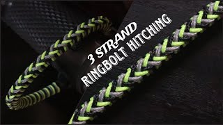 HOW TO MAKE 3 STRAND RINGBOLT HITCHING PARACORD BRACELET EASY PARACORD TUTORIAL DIY [upl. by Eniawd]