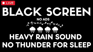 RAIN Sounds for Sleeping BLACK SCREEN  Rain NO THUNDER  Calm Rain for Sleep Study [upl. by Aldric713]