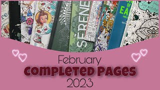 Completed Pages February 2023  Adult Coloring [upl. by Rachelle]