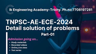 AE ECE 2024 problem with detailed solutions 1 free online class RRB TNPSC Answer key [upl. by Orag713]