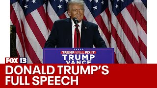 Donald J Trumps full speech declaring victory on Election Night 2024 [upl. by Lurline4]