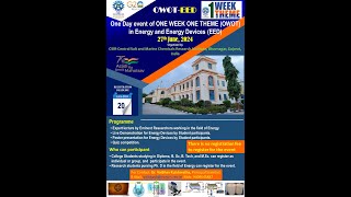 OneDay Event on Energy and Energy Devices EED [upl. by Nadya]