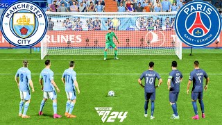 FIFA 24  RONALDO MESSI NEYMAR MBAPPE HAALAND  MAN CITY VS PSG  UCL FINAL  PENALTY SHOOTOUT  PS5 [upl. by Hamer658]