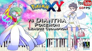 Synthesia Pokemon XY  Diantha Battle Theme quotPiano Arrangementquot 1080p 60 FPS [upl. by Reiser869]