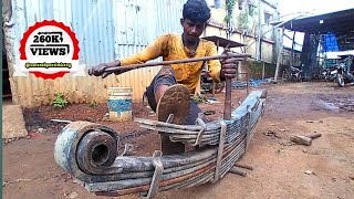 Rear Suspension Leafleaf spring Remaking for Vegetables Carrier  Tata 1916 santoshpattimistry [upl. by Oilisab]