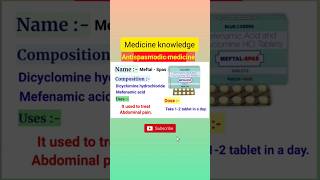 Meftal Spasmefenamicacid dicyclomineabdominalpainulcer short shorts shortvideoshortsvideo [upl. by Ledda]