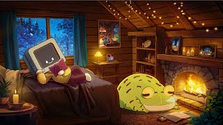 cozy winter hut ❄ calm your anxiety relaxing music chill lofi hip hop beats [upl. by Annhej698]