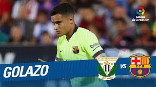 Golazo de Coutinho 01 CD Leganés vs FC Barcelona [upl. by Nnahtebazile]