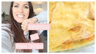 What I eat in a Day  VEGAN  Lasagne Recipe  First Weigh in of 2018  Olivia Elise [upl. by Ytitsahc]