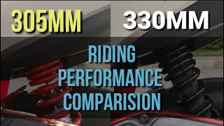 REAR SHOCK COMPARISON 305MM VS 330MM  CLEARANCE  RIDING PERFORMANCE [upl. by Adnahsor]